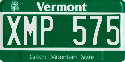 VT license plate XMP575