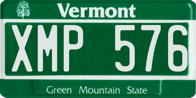 VT license plate XMP576