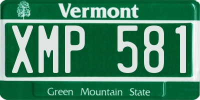 VT license plate XMP581