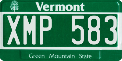 VT license plate XMP583