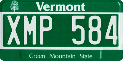 VT license plate XMP584
