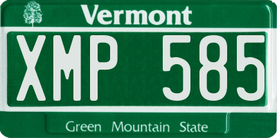 VT license plate XMP585