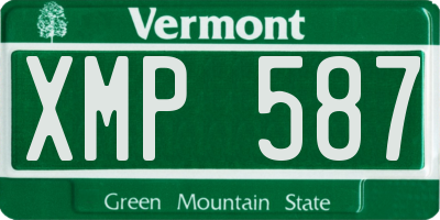 VT license plate XMP587