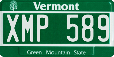 VT license plate XMP589