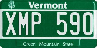 VT license plate XMP590
