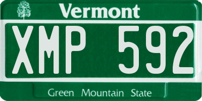 VT license plate XMP592