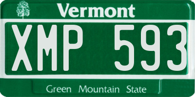 VT license plate XMP593