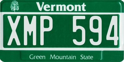 VT license plate XMP594