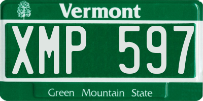 VT license plate XMP597