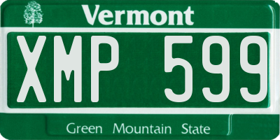 VT license plate XMP599