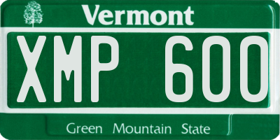 VT license plate XMP600