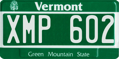 VT license plate XMP602