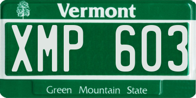 VT license plate XMP603