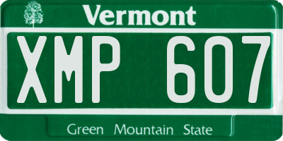 VT license plate XMP607