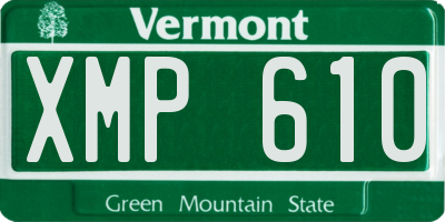 VT license plate XMP610