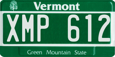 VT license plate XMP612