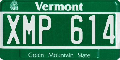 VT license plate XMP614