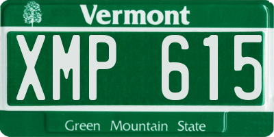 VT license plate XMP615