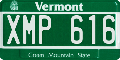 VT license plate XMP616