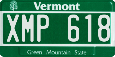 VT license plate XMP618