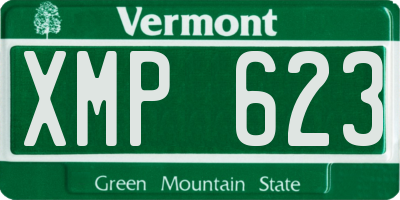 VT license plate XMP623