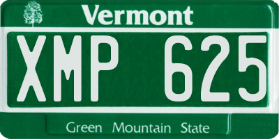 VT license plate XMP625