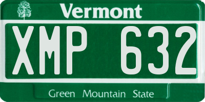 VT license plate XMP632