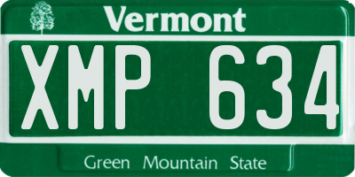 VT license plate XMP634