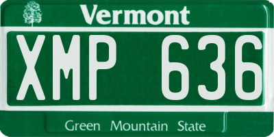 VT license plate XMP636