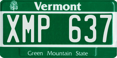 VT license plate XMP637