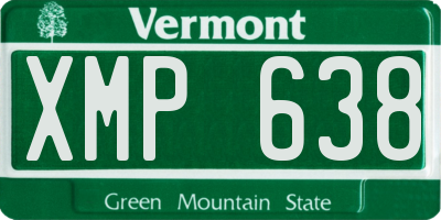 VT license plate XMP638