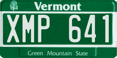VT license plate XMP641