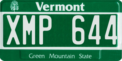 VT license plate XMP644