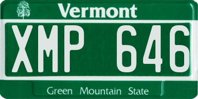 VT license plate XMP646