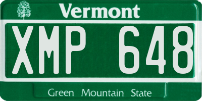 VT license plate XMP648