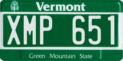 VT license plate XMP651