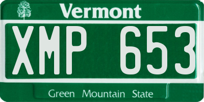 VT license plate XMP653