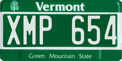 VT license plate XMP654