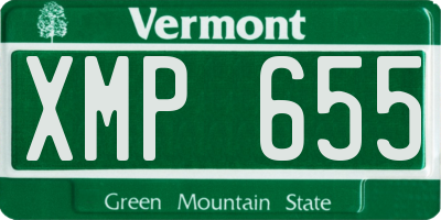 VT license plate XMP655