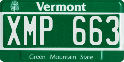 VT license plate XMP663