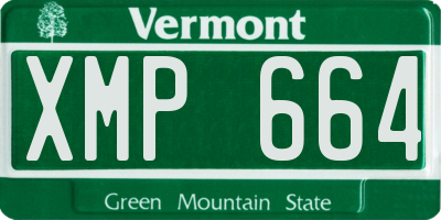 VT license plate XMP664