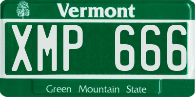 VT license plate XMP666