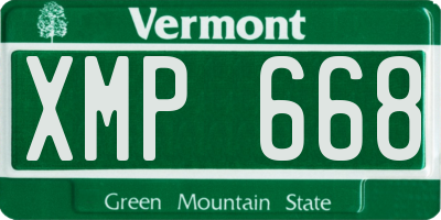 VT license plate XMP668