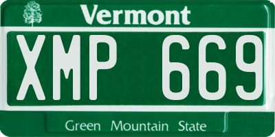VT license plate XMP669