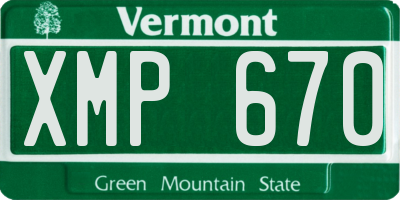 VT license plate XMP670