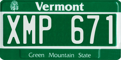 VT license plate XMP671