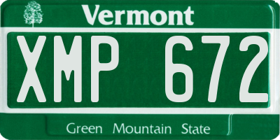 VT license plate XMP672