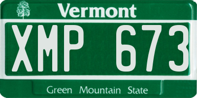 VT license plate XMP673
