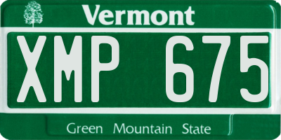 VT license plate XMP675