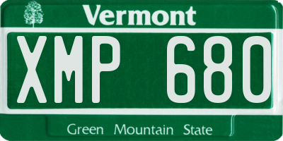 VT license plate XMP680